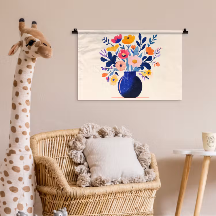 Wandkleed - Vaas - Bloemen - Boeket — 5