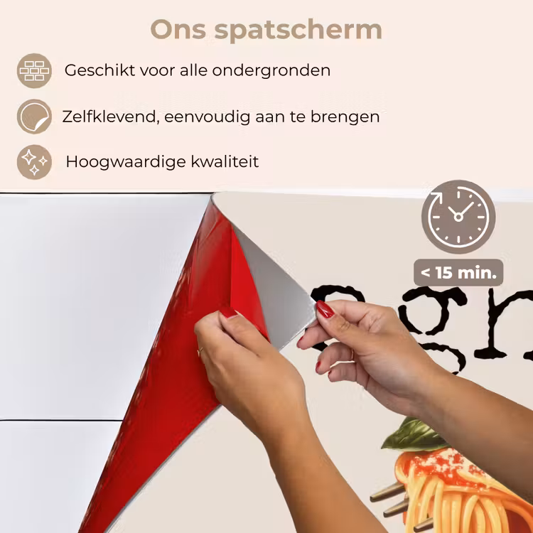 Spatscherm keuken - Spaghetti - tomatensaus - Parmezaanse kaas — 4