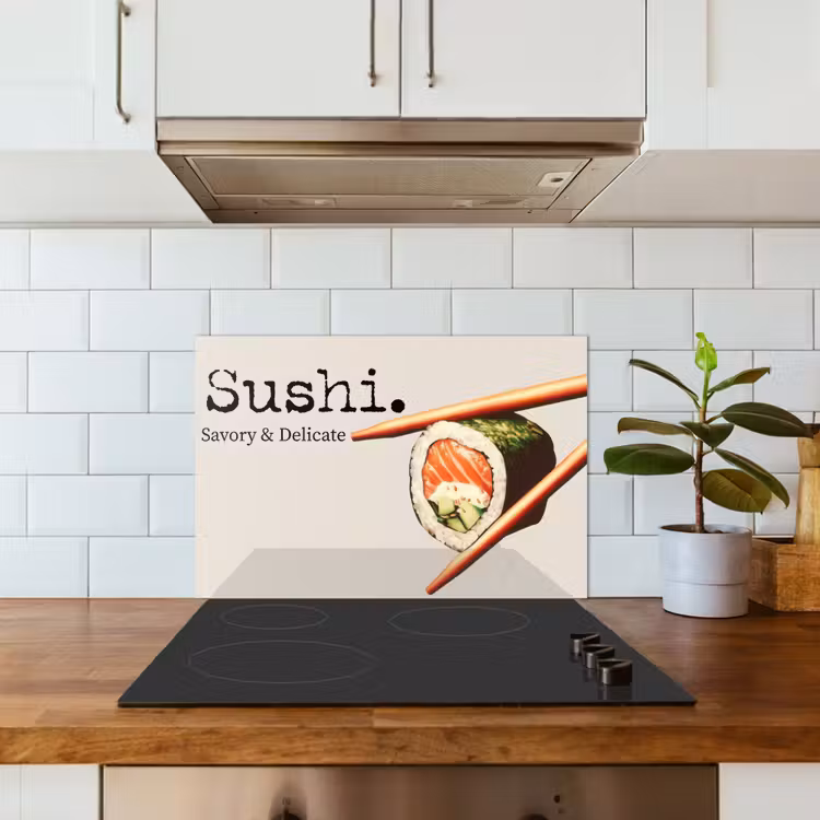Spatscherm keuken - Sushi - Zalm - Rijst - Japans — 6