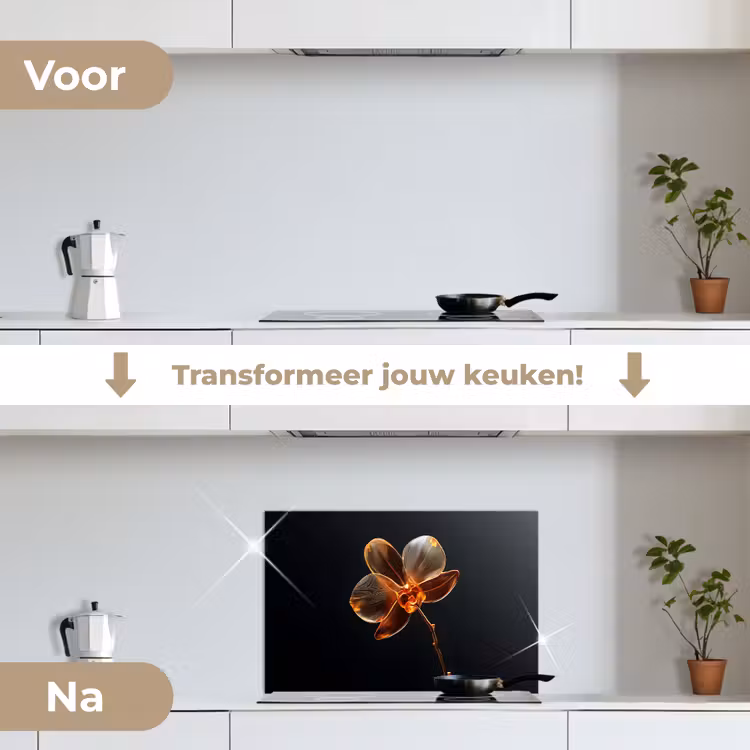 Spatscherm keuken - Orchidee - Doorzichtig - Bloem — 3
