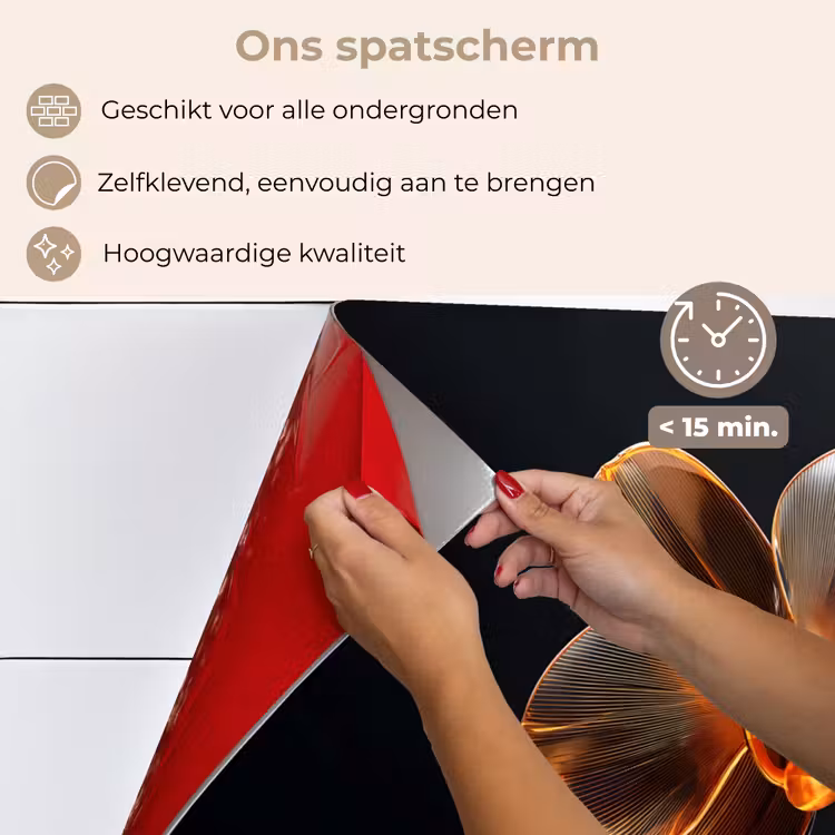 Spatscherm keuken - Orchidee - Doorzichtig - Bloem — 4