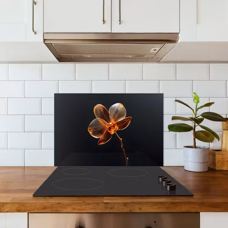 Spatscherm keuken - Orchidee - Doorzichtig - Bloem — 6
