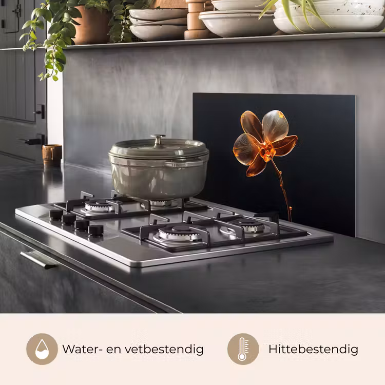 Spatscherm keuken - Orchidee - Doorzichtig - Bloem — 7