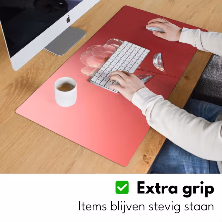 Bureau onderlegger - Sierlijk - Bloem - Roze - Glazen — 5