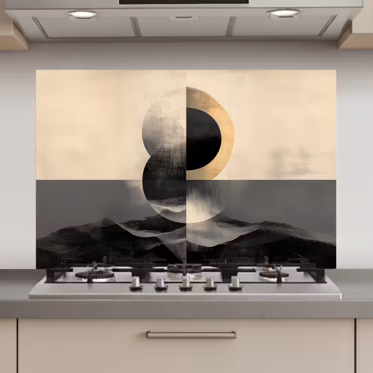 Spatscherm keuken - Cirkels - Schaduw - Abstract — 1