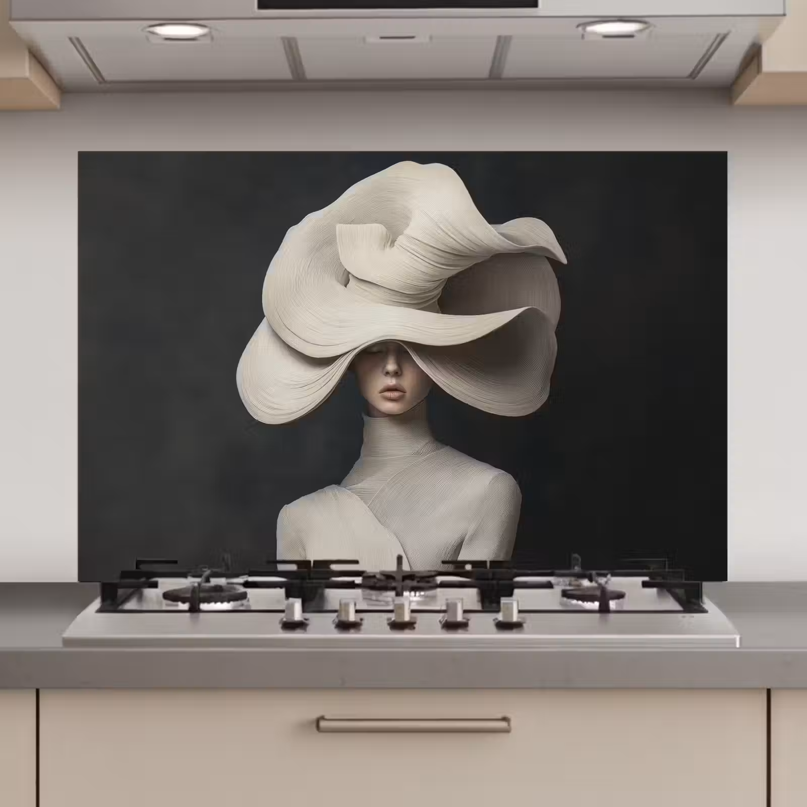 Spatscherm keuken - Modern - Vrouw - Hoed — 1