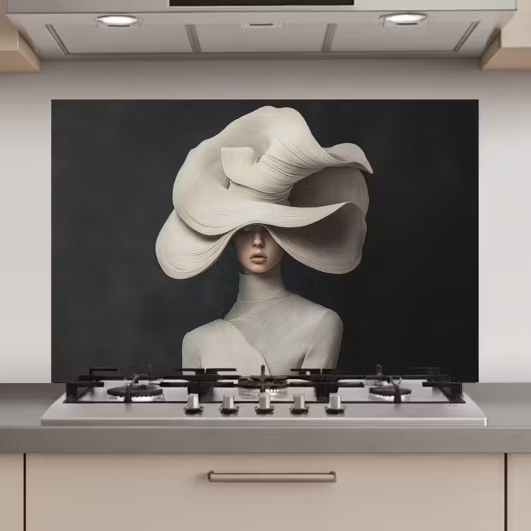 Spatscherm keuken - Modern - Vrouw - Hoed — 1