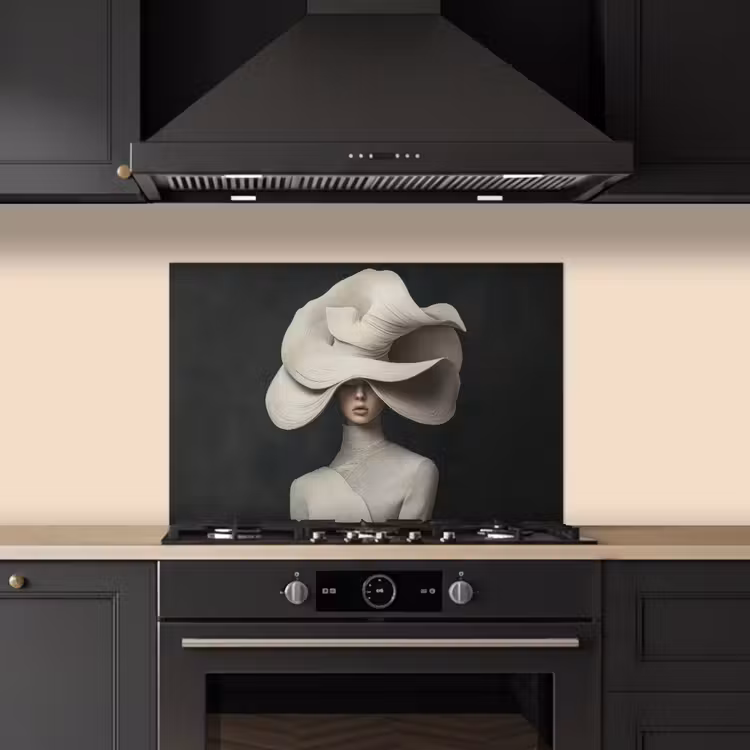 Spatscherm keuken - Modern - Vrouw - Hoed — 2