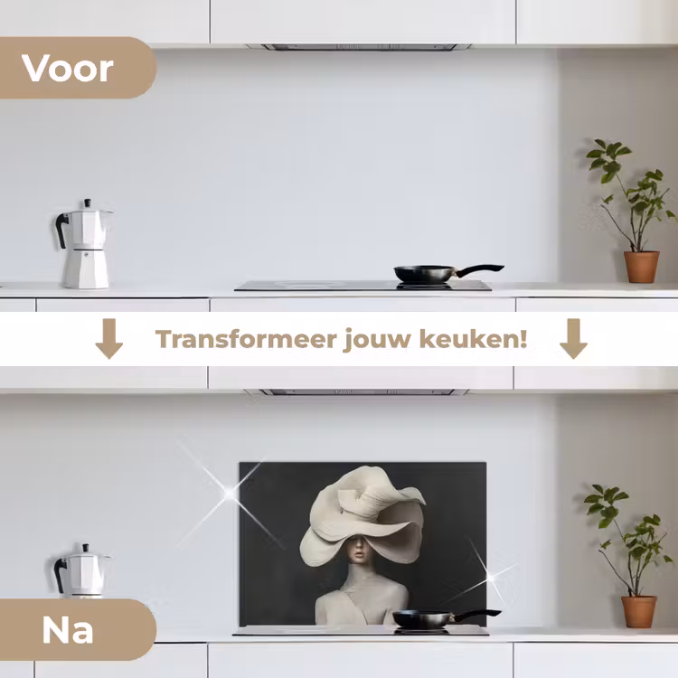 Spatscherm keuken - Modern - Vrouw - Hoed — 3