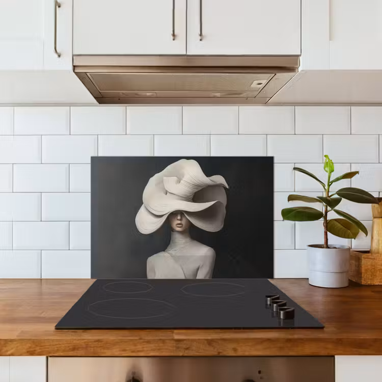 Spatscherm keuken - Modern - Vrouw - Hoed — 6