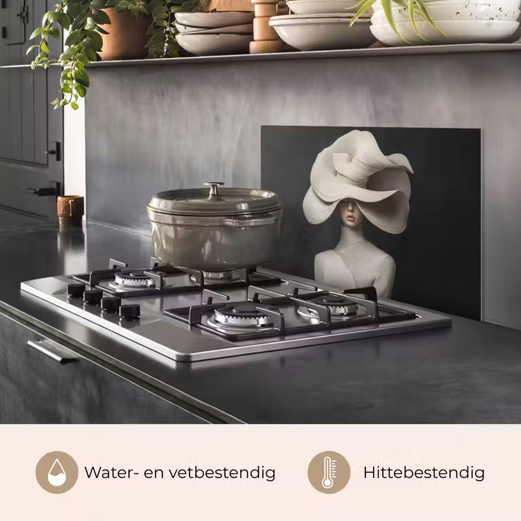 Spatscherm keuken - Modern - Vrouw - Hoed — 7