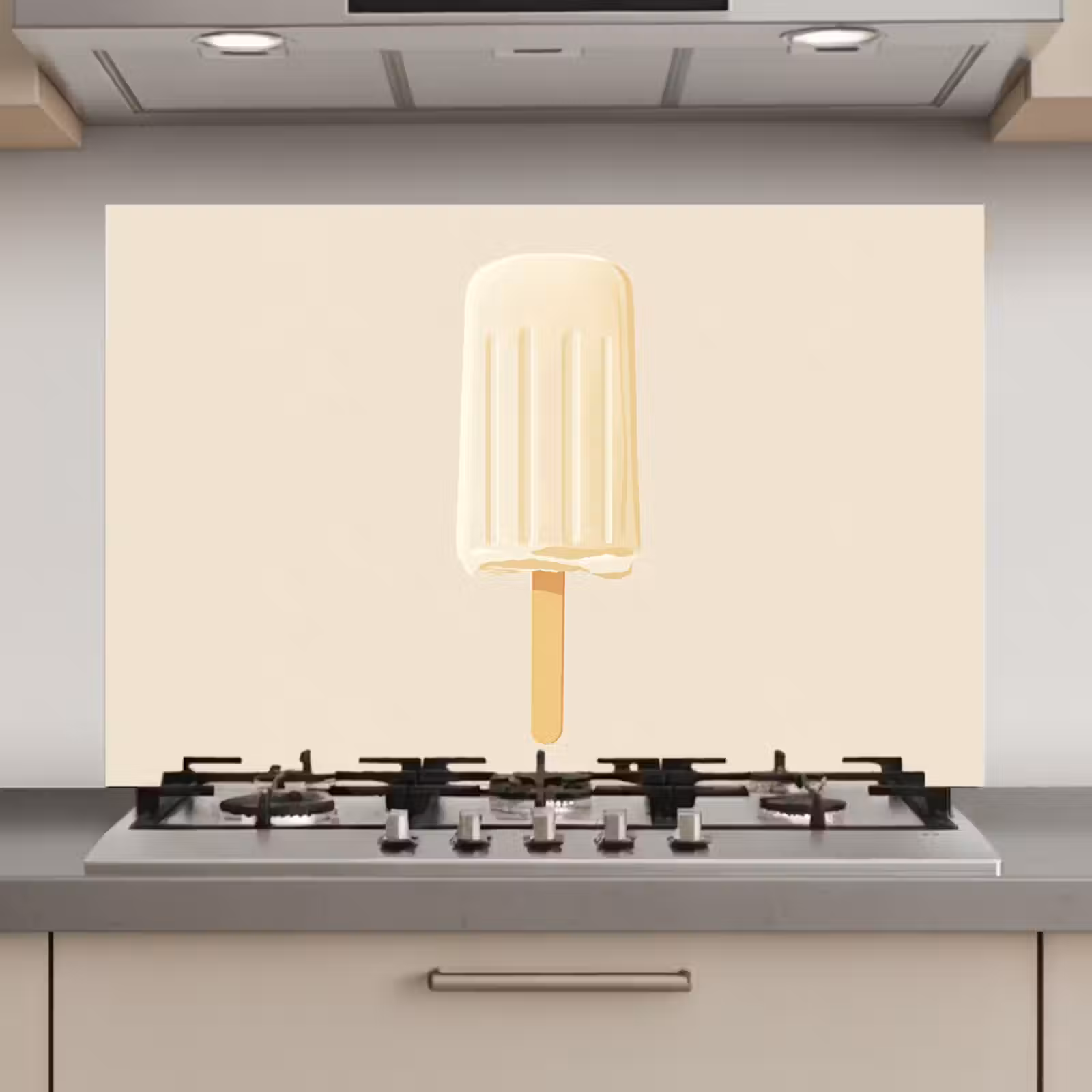 Spatscherm keuken - Minimalistisch - Waterijsje - Stokje - Beige — 1