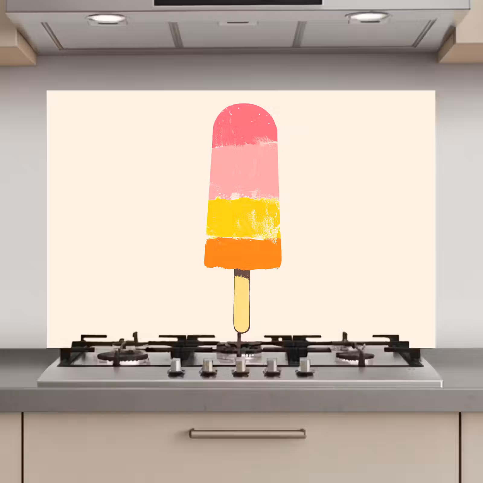 Spatscherm keuken - Waterijsje - Retro - Stokje - Roze — 1