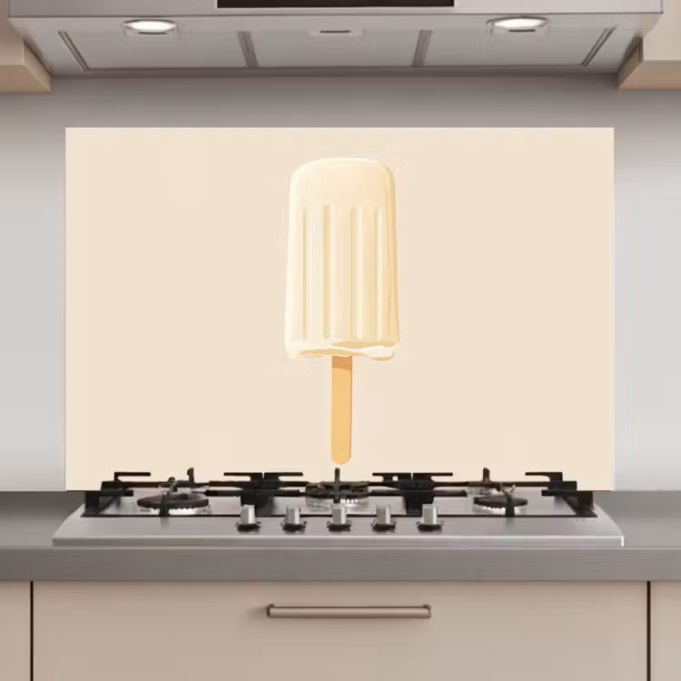 Spatscherm keuken - Minimalistisch - Waterijsje - Stokje - Beige — 1
