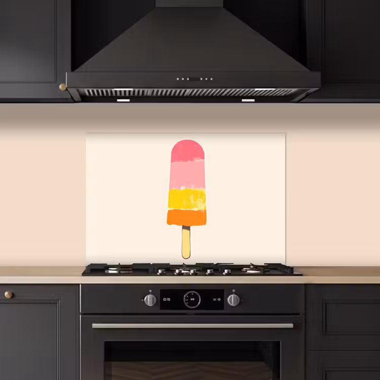 Spatscherm keuken - Waterijsje - Retro - Stokje - Roze — 2
