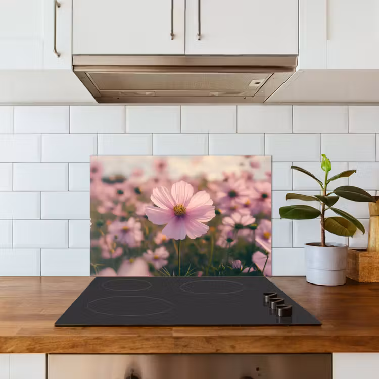 Spatscherm keuken - Bloemen - Paars - Wazig — 6