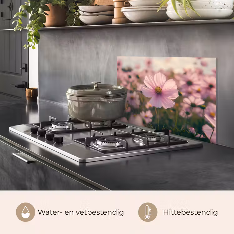 Spatscherm keuken - Bloemen - Paars - Wazig — 7