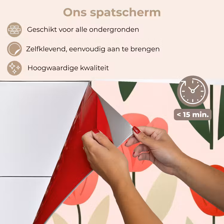 Spatscherm keuken - Tulpen - Modern - Roze — 4