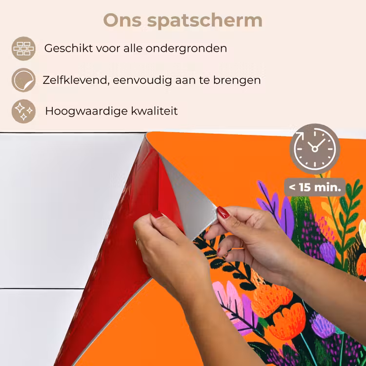 Spatscherm keuken - Kaartje - Boeket - Bloemen — 4