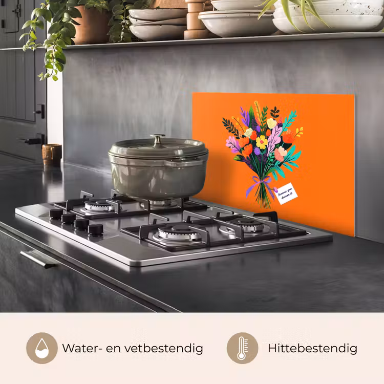 Spatscherm keuken - Kaartje - Boeket - Bloemen — 7