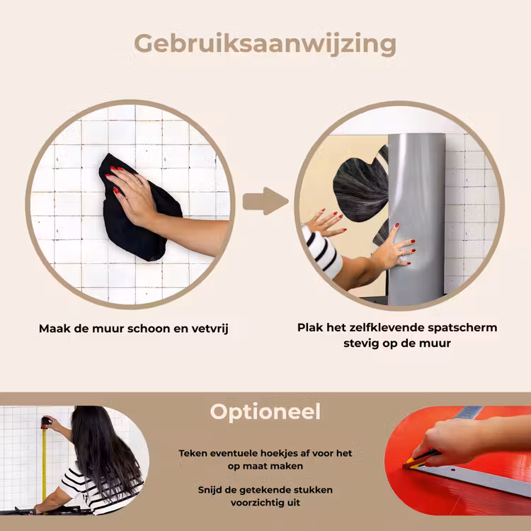 Spatscherm keuken - Zwart - Bladeren - Strepen - Minimalistisch — 8