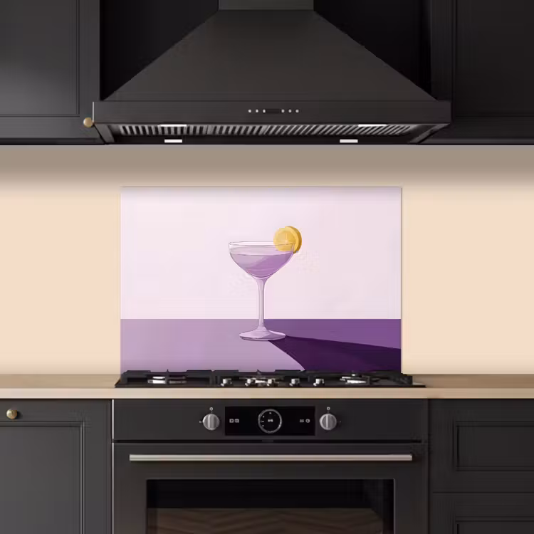 Spatscherm keuken - Cocktail - Paars - Minimalistisch - Citroen — 2