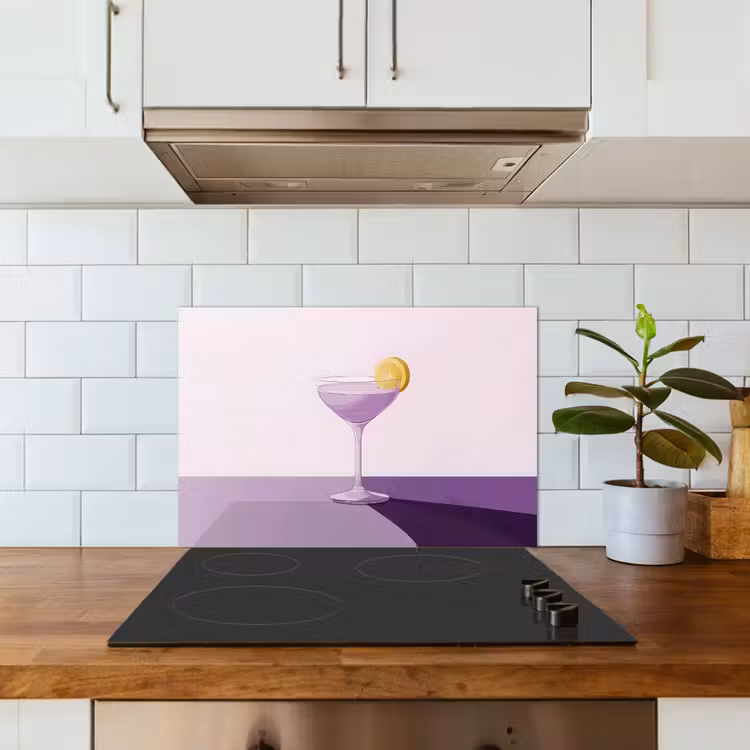 Spatscherm keuken - Cocktail - Paars - Minimalistisch - Citroen — 6