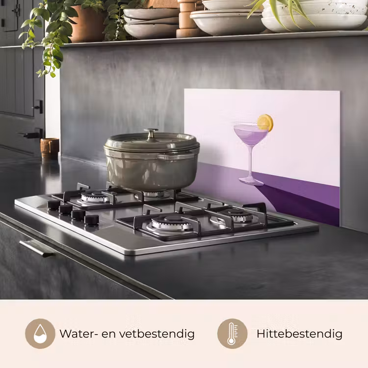 Spatscherm keuken - Cocktail - Paars - Minimalistisch - Citroen — 7