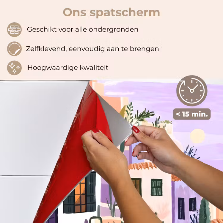 Spatscherm keuken - Huizen - Minimalistisch - Palmbomen - Kust — 4