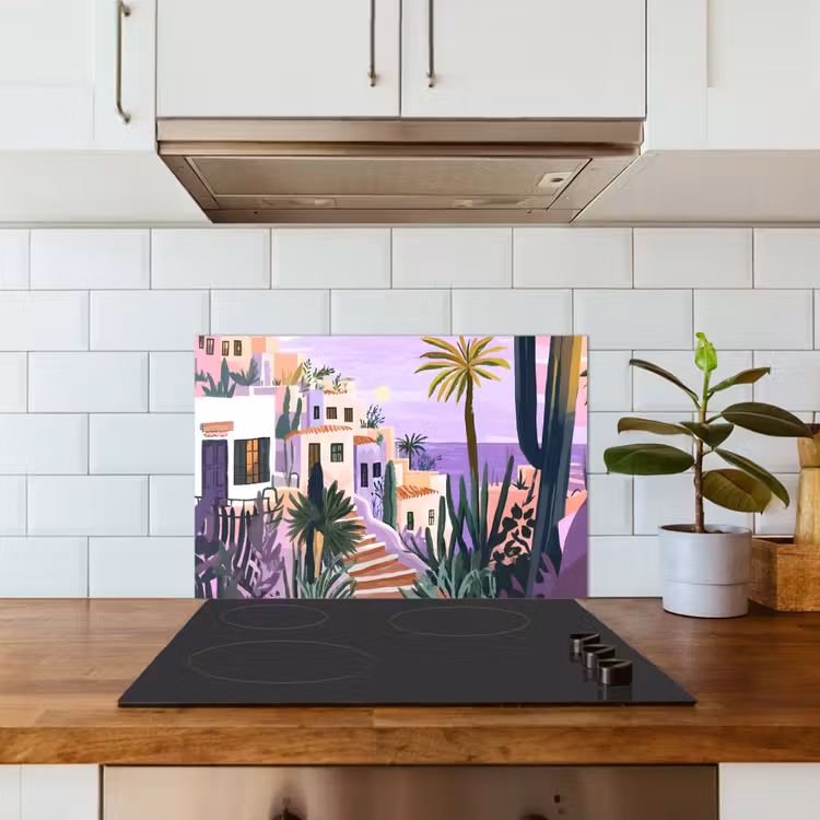 Spatscherm keuken - Huizen - Minimalistisch - Palmbomen - Kust — 6