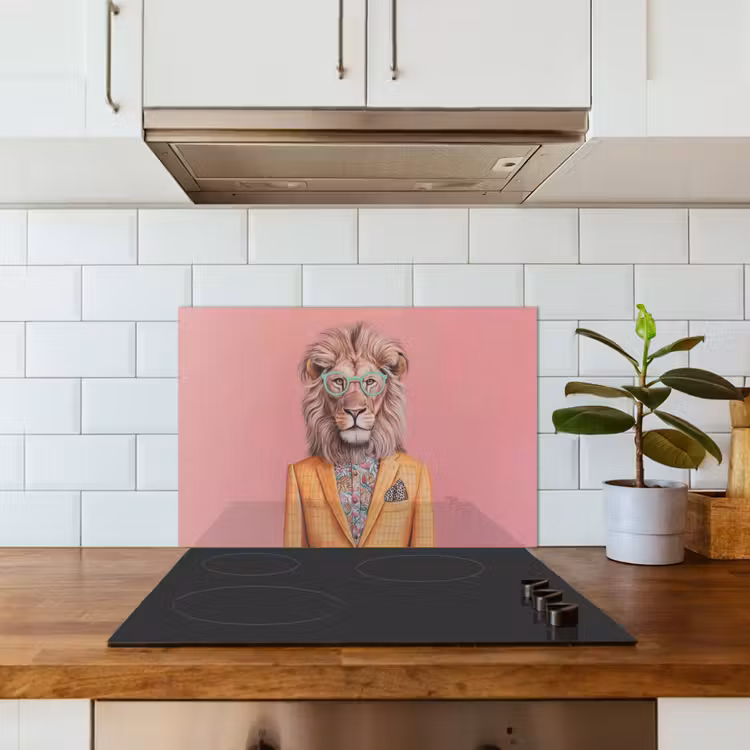 Spatscherm keuken - Leeuw - Pak - Geruit - Bril — 6