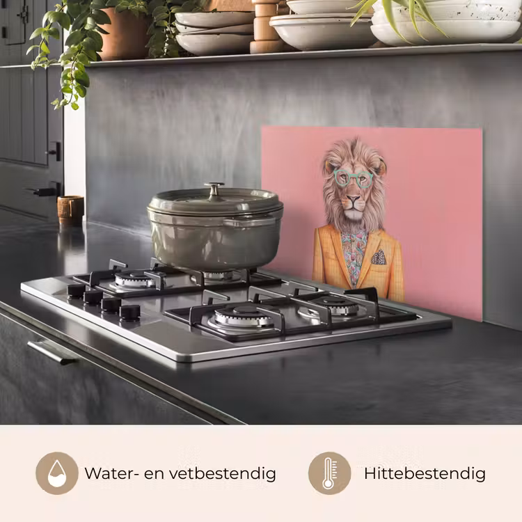 Spatscherm keuken - Leeuw - Pak - Geruit - Bril — 7