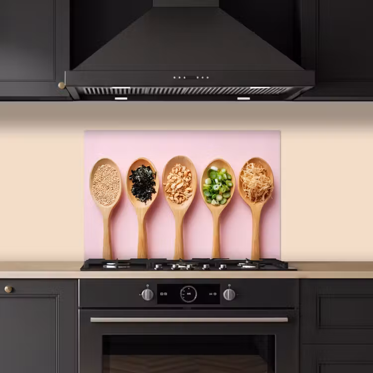 Spatscherm keuken - Ingrediënten - Lepels - Hout - Roze — 2