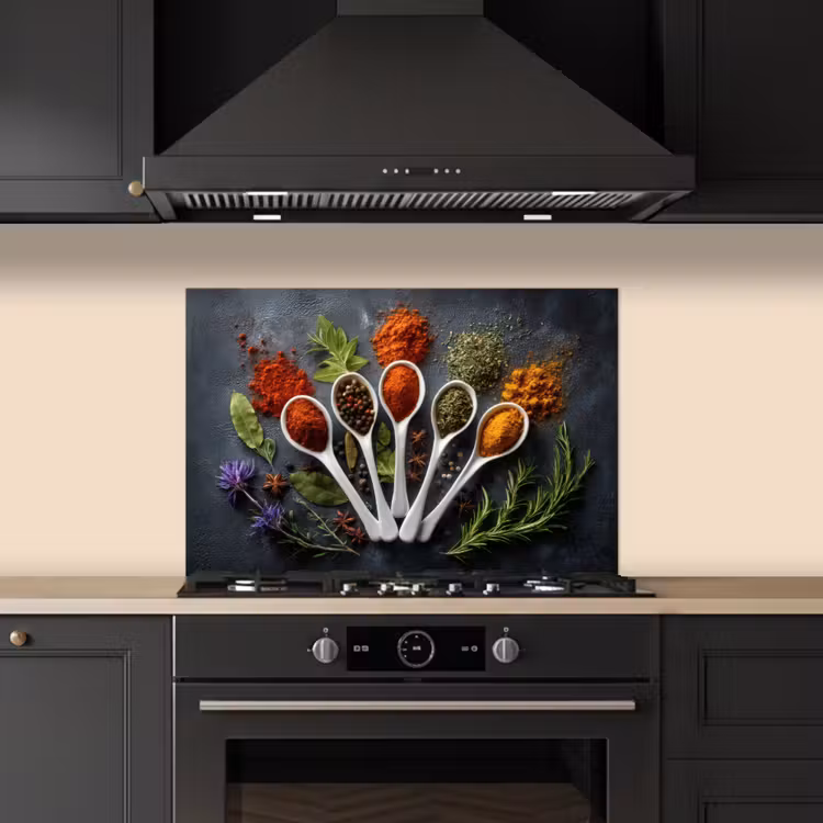 Spatscherm keuken - Lepels - Wit - Poeder - Kruiden — 2