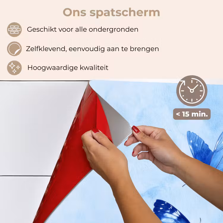 Spatscherm keuken - Vlinders - Sierlijk - Blauw — 4