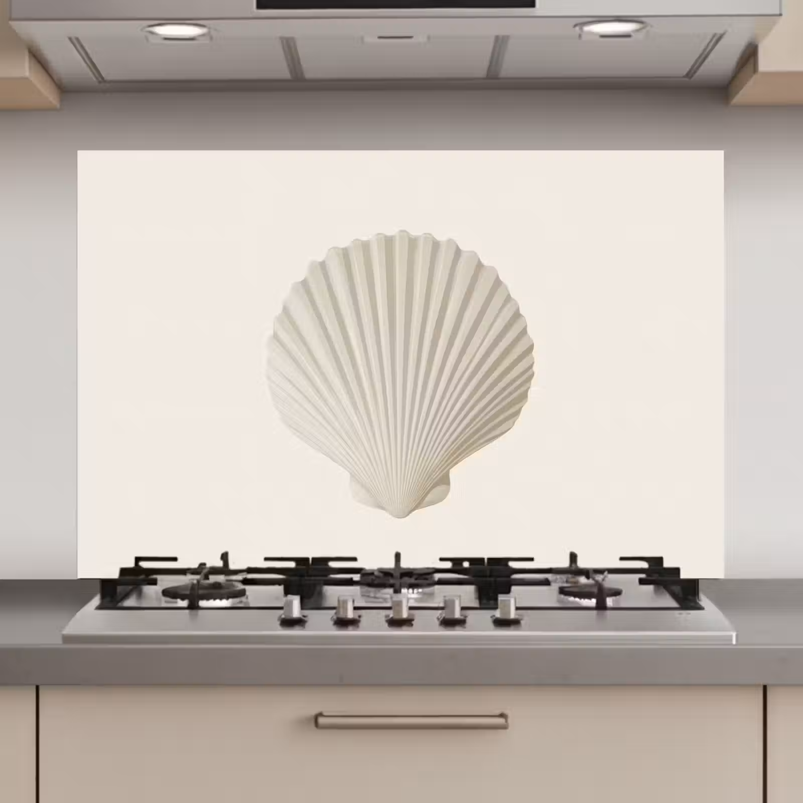 Spatscherm keuken - Schelp - Minimalistisch - Wit — 1