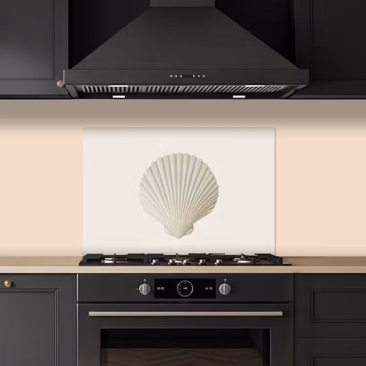 Spatscherm keuken - Schelp - Minimalistisch - Wit — 2