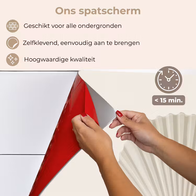 Spatscherm keuken - Schelp - Minimalistisch - Wit — 4