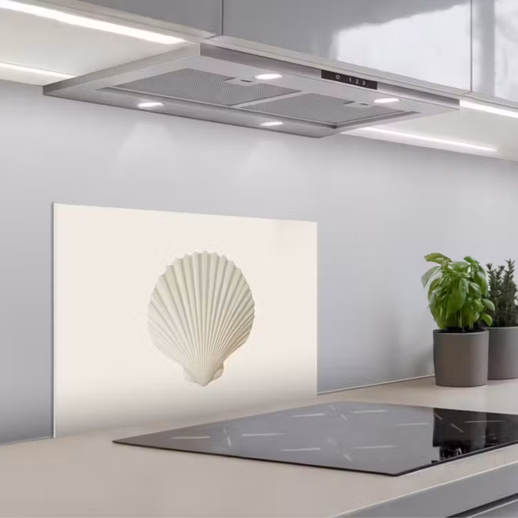 Spatscherm keuken - Schelp - Minimalistisch - Wit — 5
