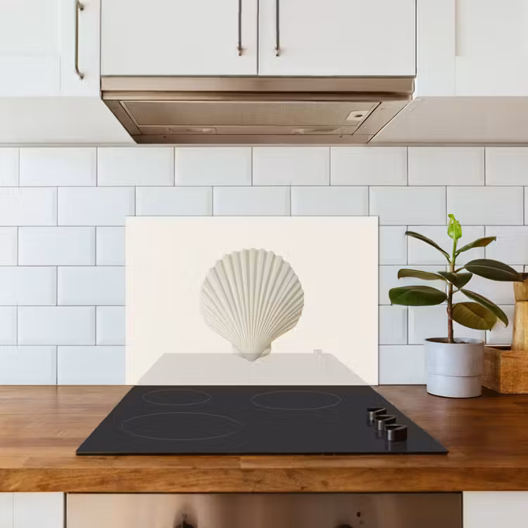 Spatscherm keuken - Schelp - Minimalistisch - Wit — 6
