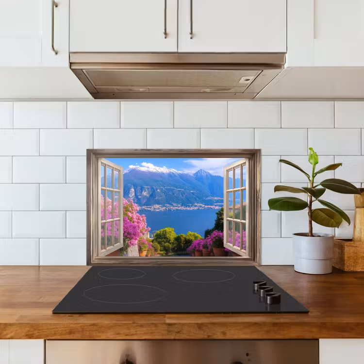 Spatscherm keuken - Doorkijk - Berg - Landschap - Uitzicht - Meer — 6