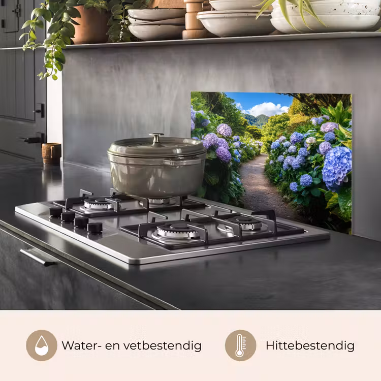 Spatscherm keuken - Hortsensia - Pad - Bloemen — 7