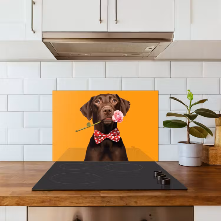 Spatscherm keuken - Hond - Oranje - Roos - Valentijn — 6