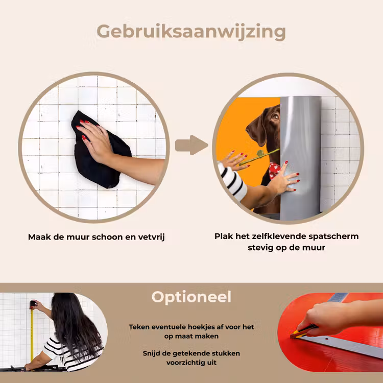 Spatscherm keuken - Hond - Oranje - Roos - Valentijn — 8