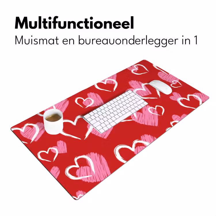Bureau onderlegger - Patroon - Hartjes - Roze - Valentijn — 6