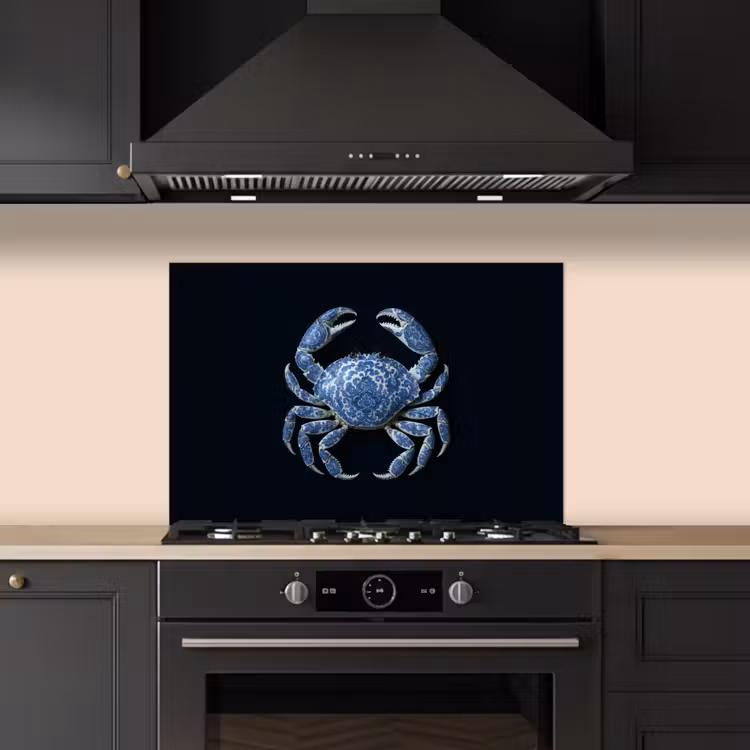 Spatscherm keuken - Krab - Delfts blauw - Dieren — 2