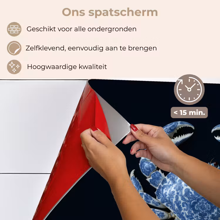 Spatscherm keuken - Krab - Delfts blauw - Dieren — 4