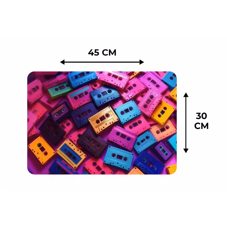 Placemat - 6 stuks - Cassetteband - Kleurrijk - Energiek — 3