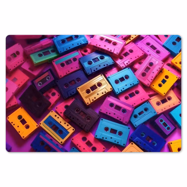 Placemat - 6 stuks - Cassetteband - Kleurrijk - Energiek — 7