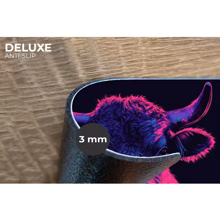 Placemat - 6 stuks - Stier - Neon - Zwart - Kleur — 4